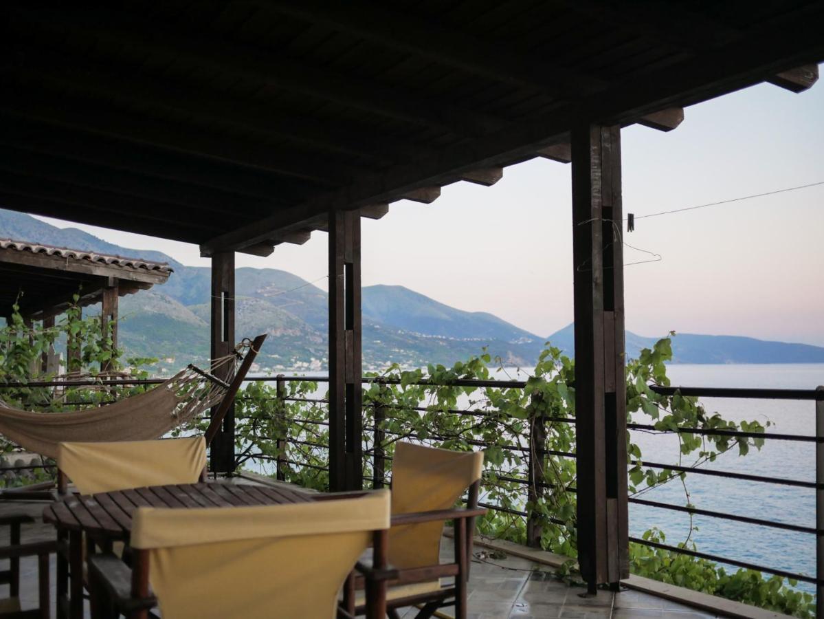Seaside Duplex Stone Villa Qeparo Exterior foto