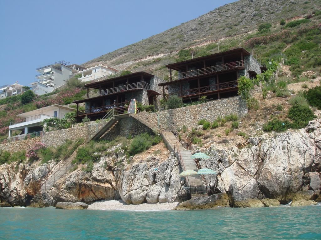 Seaside Duplex Stone Villa Qeparo Exterior foto